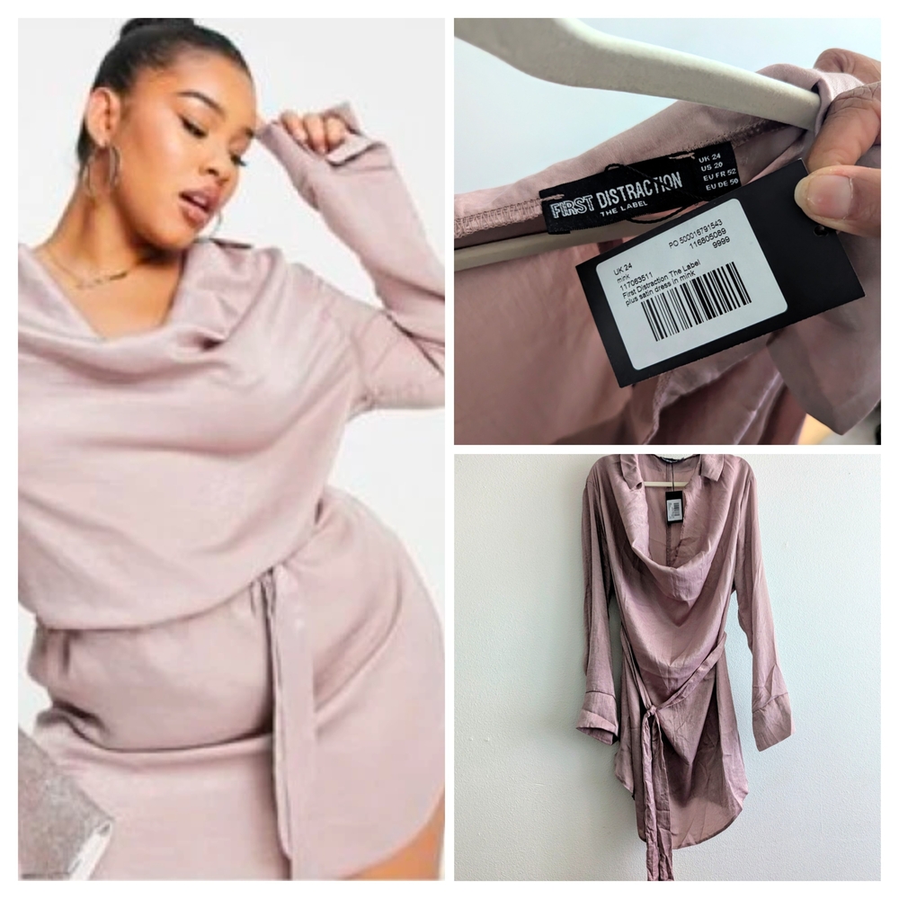 NWT Asos Curve Satin Mini Dress